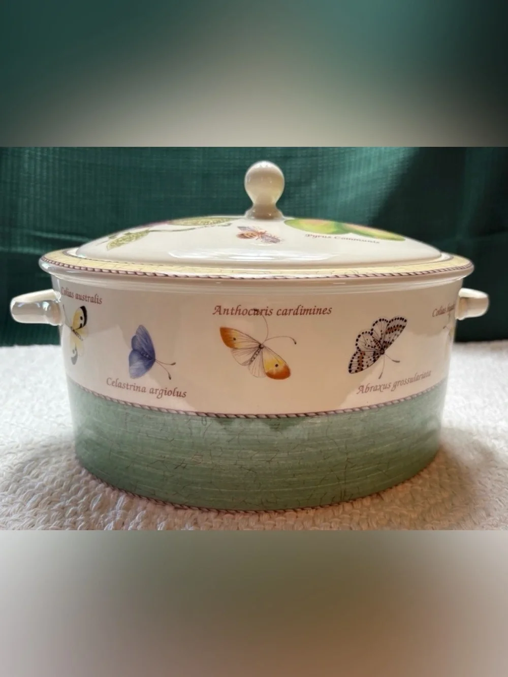 Wedgewood Sarah’s Garden Oval Tureen & Lid-Length: 9.75”, Height: 6”